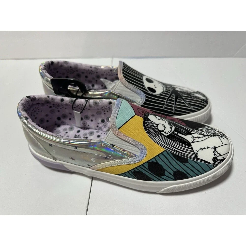 Nightmare Before Christmas Jack and Sally Slip On Sneakers 7 1/2